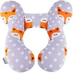 KAKIBLIN Baby Travel Pillow, Upgraded Baby Neck Pillows for Car Seat Toddler Head and Neck Support Pillow for Car Seat, Pushchair (Gray Fox)