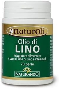 Naturando Aceite de lino Suplemento alimenticio para el metabolismo de los lípidos con aceite de Lino y vitamina E - 70 cápsulas