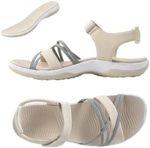 YYNUDA Women's Hiking Sandals Arch Support Adjustable Straps For Summer Dressy Casual Walking Sport Flat Trail Quick Dry