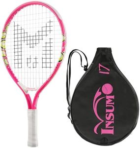 insum 17'' Junior Toddler Tennis Rackets for Little Kids Tennis Racquet for 2-4 Years (17inch-Pink)