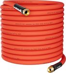 SPECILITE 3/4" Hot/Cold Garden Water Hose 75 ft, -50℉-190℉,Flexible & Lightweight With 3/4" Brass Fittings for Yard, Outdoor, Farm, Red