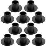 ZENFUN Set of 10 Taper Candle Holders, Iron Black Candlestick Holders, Table Centerpiece Candlestick Holders Bulk, Matte Black Candle Holders for Home Decor, Party, Wedding, Anniversary