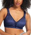 HACI Women's Full Coverage Minimizer Bra Non Padded Wirefree Full Figure Plus Size Bras for Large Bust(36DDD, Blue)