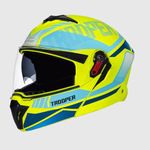 STUDDS Trooper DV D1 ISI and DOT Certified Matt Finish Flip-up Full Face Helmet for Men and Women with Inner Sun Visor (Matt Yellow N1 M)