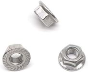 20 Pieces M8 Flange Nuts,binifiMux M8-1.25mm Serrated Hex Flange Lock Nuts, DIN6923, 304 Stainless Steel,Plain Finish