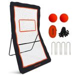 SUPERIORNET 4x7FT Lacrosse Rebounder,Volleyball Training Equipment,Bouced Back Net in Different Angels with 2 Lacrosse Balls for Backyard Practice