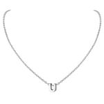 Valentines Jewelry for Women minimalist Necklaces Silver Initial Charms U Necklaces