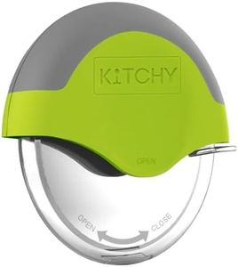 Kitchy Pizza Cutter Wheel with Protective Blade Cover, Ergonomic Pizza Slicer (Green)