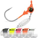 Gefischtter 25pcs Fishing Jig Heads Hooks Head Jiging Spinner Blade Crappie Lures Round Ball Head Walleye Jigs for Bass Fishing Kit with Fishing Tackle Box (7g)