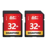 Gigastone SD Card 32GB 2-Pack UHS-I U1 Class 10 SDHC Memory Card High-Speed Full HD Video Canon Nikon Sony Pentax Kodak Olympus Panasonic Digital Camera