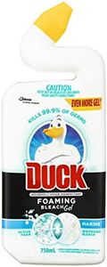 Duck Foaming Bleach Gel Liquid Toilet Bowl Cleaner, Foams, Cleans with Whitening Bleach Gel, Marine Fragrance, 750mL