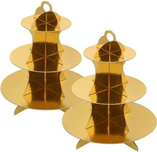 My Party Time 3-Tier Cardboard Gold Cupcake Stand/Tower 2-Set (Available in 10 Colors)