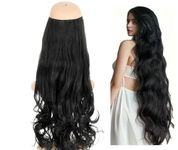 Artifice 5-Clip In Hair Extensions for Women Long Curly 30 Inch | Thick Volume Heat Resistant Synthetic Fiber Natural Hair Patch for Weddings Parties & Bridal Hairstyle NATURAL ROYAL BLACK