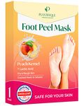 Plantifique Foot Peel Mask - Foot Mask Dermatologically Tested - Repair Heels & Removes Dry Dead Skin for Soft Baby Feet - Exfoliating Peel Mask for Hard Skin - Peeling (Peach 1Pack)