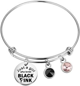 SEIRAA Kpop Music Lover Bracelet Korea Super Girl Star Jewelry Bpink Korean Girl Group Gift, normal, Stainless Steel, stainless steel, BP Kpop Bracelet