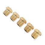 Mtsooning Brass Pneumatic Muffler, 1/4" Sintered Bronze Silencer, 5PCS Thread Air Exhaust Muffler Fitting Noise Filter Reducer Connector