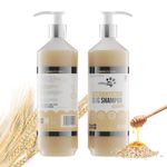 Oatmeal Dog Shampoo PRITTY PETS Oatmeal Shampoo for Dogs - Professional PH Balanced, Cruelty Free, Silicone & Paraban Free, Puppy Friendly Dog Grooming Shampoo - Made in the UK (500ml with Pump)