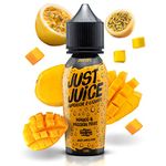 Just Juice Vape Liquid with No Nicotine, 50ml 0mg Shortfill Eliquid, 70/30 Vape Juice in 60ml Bottle, Space for 10ml of Nicotine Shot or Nic Salts, Fruity E Liquid, Mango & Passion Fruit