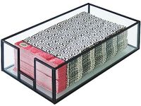 NOKI Guest Towel Napkin Holder: Black Border Glass Bathroom Napkin Holder Tray, Guest Towel Holder with Anti-Slip Pads, Disposable Paper Hand Towel Holder for Bathroom