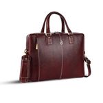 HAMMONDS FLYCATCHER Genuine Leather Office Bag for Men with Trolley Strap, 15.6 Inch Laptop Bag for Men, Adjustable Strap, Multi-Compartments, 1 Year Warranty - Office, Travel, Daily Use - Brown