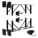 HILLMASTER 2 Sets Gate Corner Brace Bracket Heavy Duty Anti Sag Gate Frame Kit Adjustable Gate Hardware for Wooden Fences, Shed Doors, Driveway Gates, Corral Gates, Wood Windows