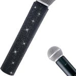 RhymKawa Black Wireless Handheld Sleeve Customize Decor Compatible with Cordless Mic SM58 BETA58 PG58 and More Bling on Stage and Party Show