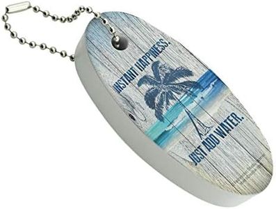 GRAPHICS & MORE Instant Happiness Just Add Water Tropical Beach Floating Keychain Oval Foam Fishing Boat Buoy Key Float