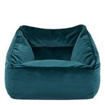 icon Natalia Velvet Bean Bag Chair, Teal Green, Large Adult Bean Bag with Filling Included, Accent Chair, Armchair, Living Room Furniture, Bedroom Furniture