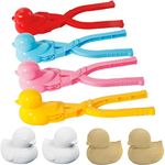 BravOne 4 Pcs/Set Snowball Maker Clips, Duck Shaped Snow Ball Clips Clamps Outdoor Winter Play Toys Plastic Sand Molds Clay Tools for Kids Adults Fight Beach Player (Duck),(PSZ013-4)