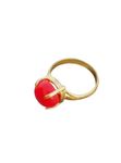 Coral Ring, 14k Gold Plated Ring, Prong Set Ring, Round Stone Ring, Red Stone Ring, Daily Wear Ring, Boho Ring, Handmade Statement Ring, Gift For Her, Women Ring, Promise Ring, Red Coral Gemstone Jewelry