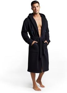 DudeRobe UFC Collection Men’s Hooded Bathrobe with Pockets, Black, 2XL/3XL, Soft, Comfy & Absorbent Cotton Robe for After Shower & Lounging