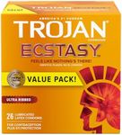 Trojan Ultra Ribbed Ecstasy Lubricated Condoms, 26 Count