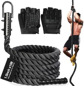 Climbing Rope Climbing Rope 1.5 Inch Diameter 15Feet Length Gym Climbing Rope for Workout Fitness & Strength Training, Gym Rope, Exercise Climbing Rope in Black for Adults or Kids Outdoor & Indoor