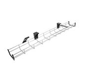 Allcam CT120 120cm Long Under Desk Cable Tray Basket Galvanized Steel Mesh Cord Tidy w/Mounting Bracket, Cover & End cap