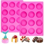 2 Pack Cylinder Silicone Soap Mold,12 Cavity Round Shaped Mold,for Soap Making, Homemade Bath Bombs,Shower Tablets, Lotion Bars,Beeswax (Round Hole Silicone Molds)