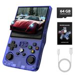 Retro Handheld Game Console R36MAX, Retro Gaming Console with 4.0-in IPS HD Screen, Video Game Consoles with 4000mAh Battery and 30+ Mainstream Emulators, Blue