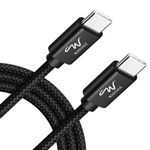 Wayona USB C to USB C 65W Fast Charging Cable Compatible with iPhone 16,15,15 Pro/Max, Macbook, iPad,Samsung S24/S23 Ultra,Flip, Fold 5G,OnePlus, Google Pixel Laptops (1M, Black)