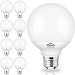 winshine 8 Pack LED Globe Bulb, 3000K Soft White Bathroom Light Bulbs, 60W Equivalent E26 Base, G25 Vanity Light Bulb for Bathroom Makeup Mirror, Bedroom Lights CRI85+, 500LM, Non-dimmable