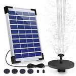 AISITIN 5.5W Solar Fountain Pump, Solar Water Pump Floating Fountain Built-in Battery, with 6 Nozzles, for Bird Bath, Fish Tank, Pond or Garden Decoration