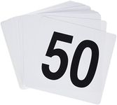 Winco 1-50 Plastic Table Numbers, White, Black