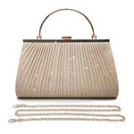 Pahajim Handbags Shoulder Bags Glitter Clutch Bags for Women Sparkly Evening Bags Sequin Bag for Wedding, Party, Date, Prom (Gold)