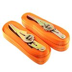 2pcs Ratchet Tie Down Strap Retractable Heavy Duty Ratcheting Cargo Lashing Straps 7M Long 25MM Width 800kg Loading Adjustable Tension Belts for Carrying Bag Luggage Bulky Objects for Car Motorcycle