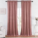 Timeper Curtains 90 inches Long Velvet Wild Rose Curtains, Room Darkening Home Decor Rod Pocket Curtains for Bedroom, W52 x L90, 2 Panels