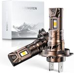 WAIXINGREN H7 Led Headlight Bulb - 32000LM 6500K Brighter, 100W Headlight Bulb Led with Fan, 1:1 Size, IP68 Waterproof, Plug and Play Easy Installation, Pack of 2 (H7)