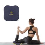 Wiselife Aqua Yellow Knee Pad | High Density Premium ECO-TPE Foam Material, Soft Surface, Kneeling Support For Yoga, Cushion For Knees, Hands, Wrists, And Elbows (Navy Blue/Yellow - Single), 2 Cm