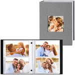 Ywlake Photo Album 4x6 200 Pockets 2 Packs, Linen Photo Albums Holds 200 Horizontal Pictures Only Grey