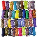 UOOOM 10 pcs Color Paracord Bracelet rope Parachute Cord Outdoor Survival Rope Set DIY Manual Braiding 10 Feet (Colorful x 10 pcs)