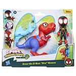 Marvel Spidey and His Amazing Friends Dino-Webs Spidey-Rex & Miles “Spin” Morales 4-inch-Scale (10cm) Spider-Man Action Figure Set, Toys for Kids