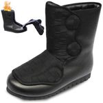 Diabetic Extra Wide Winter Shoes for Women Men Lightweight Slip-on Adjustable Closure Walking Slippers Warm Plush Lining Snow Boots for Elderly Swollen Feet Women Black 9