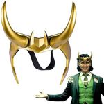 Loki Horns Helmet Crown Headpiece Loki Helmet with Horns Cosplay TV Loki Series Movie Thor Ragnarok Loki Crown Mask Cosplay Halloween Costume Accessory